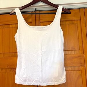 Mod Goddess White Lined Tank Top Size Medium, Scoop Neck